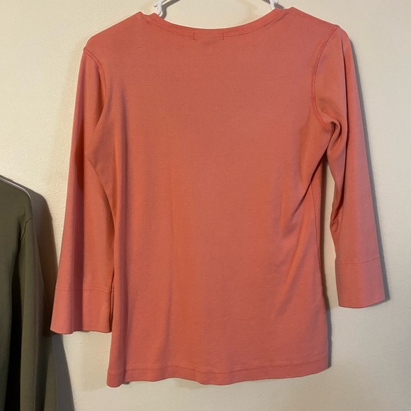 Mod O Doc 100% cotton tee 3 quarter length sleeves peach color - Picture 3 of 3